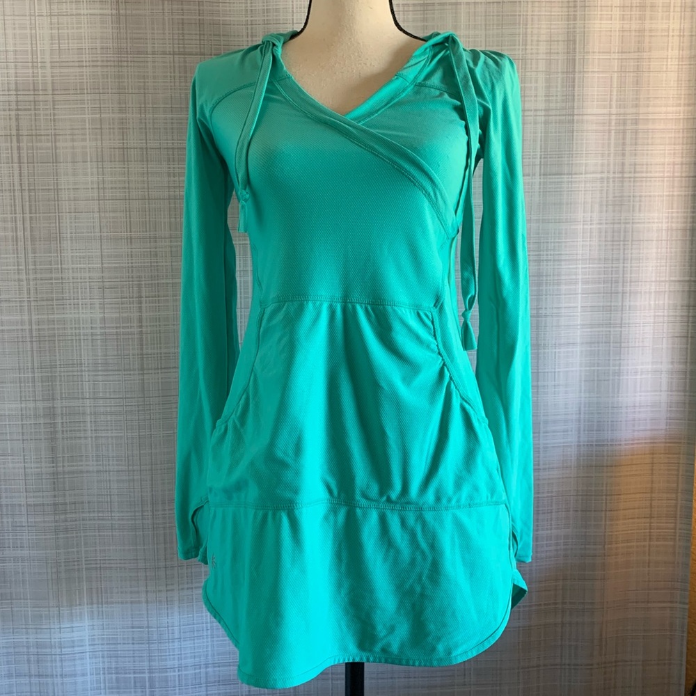Athleta Pullover with Hood and Kangaroo Pocket and Thumb Holes